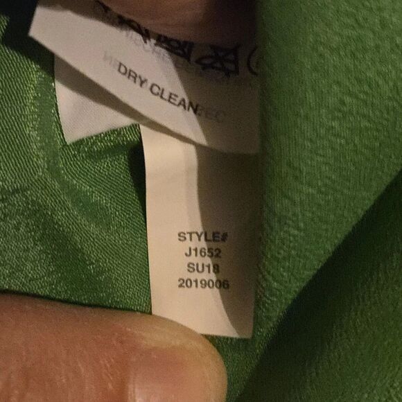 J. Crew Drapey Crepe Dress Size 2 Green Ruffled Viscose Faux Wrap Fairy Isle - Picture 8 of 12